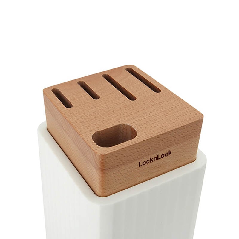Bộ Dao 6 Món (4 Dao, 1 Kéo, 1 Hộp Đựng Dao) - Màu Trắng - LocknLock - CKK802, , large image number null
